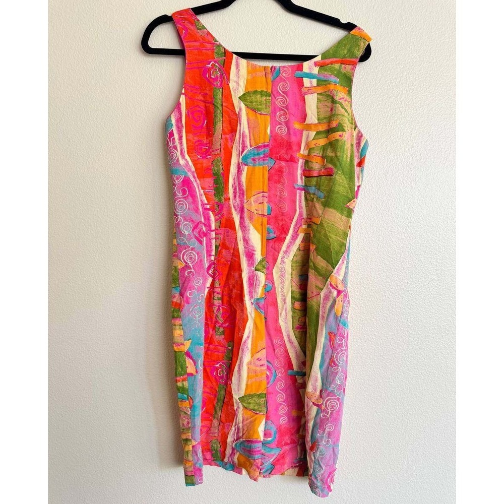 Rabbit Rabbit Rabbit Designs Vintage Multicolor Abstract Print Sheath Dress 12